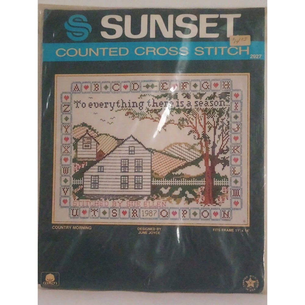 Vintage Sunset CrossStitch Kit #2927 Country Morning By June Joyce NEW SEALED